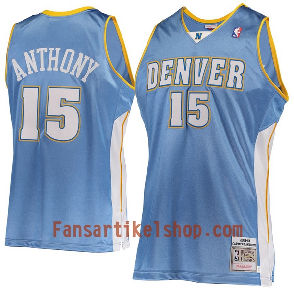 NBA Denver Nugget Trikot Carmelo Anthony 15 Hardwood Classics Blau Swingman - Herren NBA Denver Nugget Trikot Carmelo Anthony 15 Hardwood Classics Blau Swingman - Herren